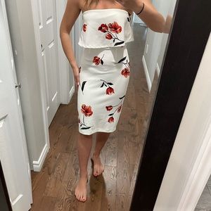 Dynamite floral dress with ruffle